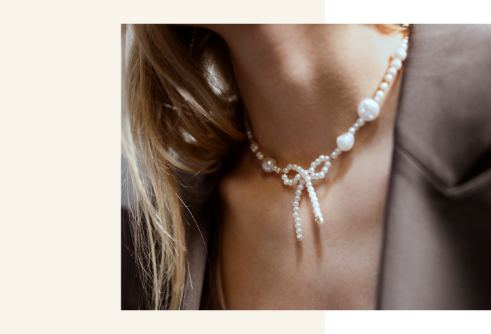 Ketting gemaakt van kleine parels