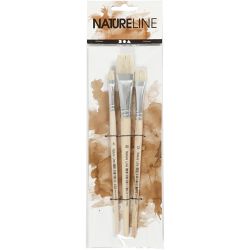 Nature Line kwasten, afm 8+12+20, L: 18,5-20,5 cm, B: 10-20 mm, plat, 3 stuk/ 1 doos