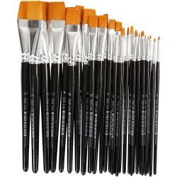 Gold Line penselen, 0+2+4+8+12+16+20, L: 17-21 cm, B: 2-22 mm, plat, 30 stuk/ 1 doos