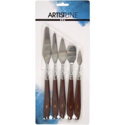 Paletmessen set, L: 17-23 cm, B: 1,5-2,5 cm, 5 stuk/ 1 doos
