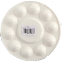 Palet, Rond palet met 11 vakken, d 17 cm, wit, 10 stuk/ 1 doos