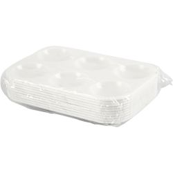 Palet, Rechthoekig palet met 6 vakken, afm 13x8,5 cm, wit, 10 stuk/ 1 doos