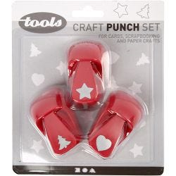 Ponsen, ster, hart, kerstboom, afm 16 mm, rood, 1 set