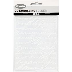 Embossing Folder , woorden, afm 11x14 cm, dikte 2 mm, 1 stuk