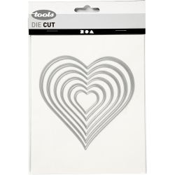 Stans- en embossing mallen, harten, afm 2,5x3-10x11 cm, 1 stuk