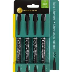 Kalligrafeer Stiften, lijndikte 1,4+2,5+3,6+4,8 mm, zwart, 4 stuk/ 1 doos