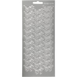 Stickers, vlinders, vel 10x23 cm, zilver, 1 vel
