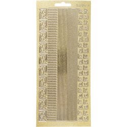 Stickers, randen, vel 10x23 cm, goud, 1 vel