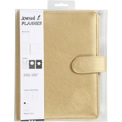 Planner / Bulletjournal, afm 19x23,5x4 cm, ringband, goud, 1 stuk