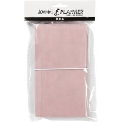 Planner / Bulletjournal, afm 10x18x1,5 cm, elastieksluiting, roze, 1 stuk