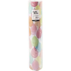 Inpakpapier, Ballonnen, B: 50 cm, 80 gr, pastelkleuren, 100 m/ 1 rol