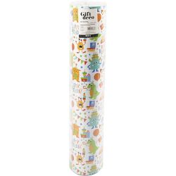 Inpakpapier, Verjaardag, B: 50 cm, 80 gr, vrolijke kleuren, 100 m/ 1 rol