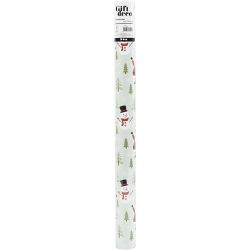 Inpakpapier, Kerstman, sneeuwman, rendier, ijsbeer en pinguïn, B: 50 cm, 80 gr, ice blue, 5 m/ 1 rol