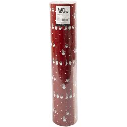 Inpakpapier, Scandinavische kerstkabouter, B: 50 cm, 80 gr, rood, 100 m/ 1 rol