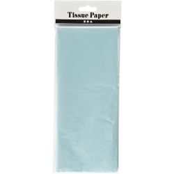 Tissuepapier, vel 50x70 cm, 17 gr, lichtblauw, 10 vel/ 1 doos