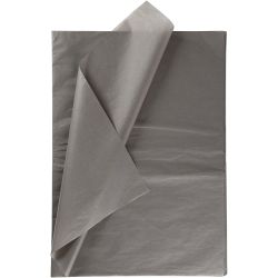 Tissuepapier, vel 50x70 cm, 14 gr, donkergrijs, 10 vel/ 1 doos
