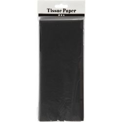 Tissuepapier, vel 50x70 cm, 17 gr, zwart, 10 vel/ 1 doos