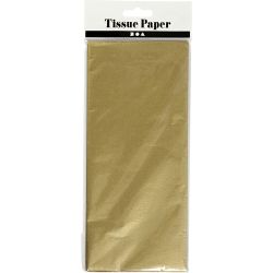 Tissuepapier, vel 50x70 cm, 17 gr, goud, 6 vel/ 1 doos