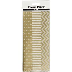 Tissuepapier, vel 50x70 cm, 17 gr, goud, 6 vel/ 1 doos