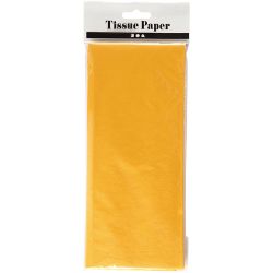 Tissuepapier, vel 50x70 cm, 17 gr, geel, 10 vel/ 1 doos