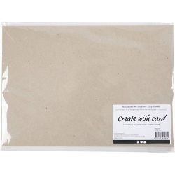 Gerecycled Karton, A4, vel 210x297 mm, 225 gr, grijs bruin, 10 vel/ 1 doos