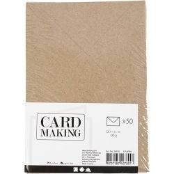 Gerecyclede envelop, afmeting envelop 11,5x16 cm, 120 gr, naturel, 50 stuk/ 1 doos