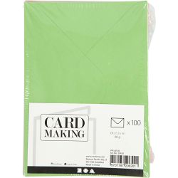 Gekleurde Enveloppen, afmeting envelop 11,5x16 cm, 80 gr, diverse kleuren, 10x10 stuk/ 1 doos