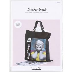 Transfer vellen, vel 21,5x28 cm, voor donker en licht textiel, wit, 3 vel/ 1 doos