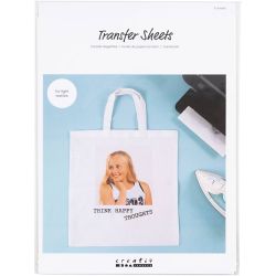 Transfer vellen, vel 21,5x28 cm, voor licht textiel, transparant, 5 vel/ 1 doos