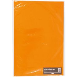 Glanspapier, vel 32x48 cm, 80 gr, oranje, 25 vel/ 1 doos