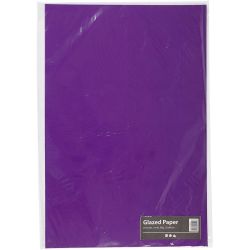 Glanspapier, vel 32x48 cm, 80 gr, donkerpaars, 25 vel/ 1 doos