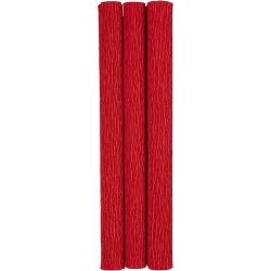 Crêpepapier, vel 25x60 cm, Crêpe-verhouding: 180%, 105 gr, rood, 3 vel/ 1 doos