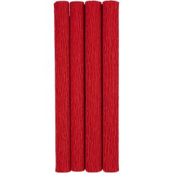 Crêpepapier, vel 25x60 cm, Crêpe-verhouding: 180%, 105 gr, rood, 4 vel/ 1 doos