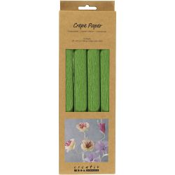 Crêpepapier, vel 25x60 cm, Crêpe-verhouding: 180%, 105 gr, lime groen, 4 vel/ 1 doos