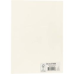 Gekleurd Karton, A4, vel 210x297 mm, 180 gr, off-white, 20 vel/ 1 doos