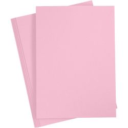 Gekleurd Karton, A4, vel 210x297 mm, 180 gr, lichtroze, 20 vel/ 1 doos