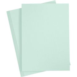 Karton, A4, vel 210x297 mm, 210 gr, pastel groen, 10 vel/ 1 doos