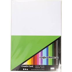 Gekleurd Karton, A2, vel 420x594 mm, 180 gr, diverse kleuren, 20 div vellen/ 1 doos