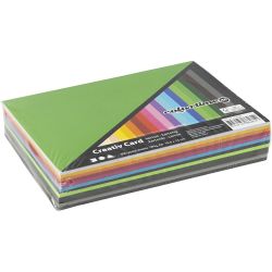 Gekleurd Karton, A6, vel 105x148 mm, 180 gr, diverse kleuren, 120 div vellen/ 1 doos