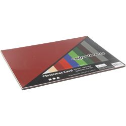 Kerst Karton, A4, vel 210x297 mm, 180 gr, diverse kleuren, 30 div vellen/ 1 doos