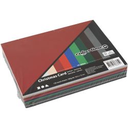 Kerst Karton, A6, vel 105x148 mm, 180 gr, diverse kleuren, 120 div vellen/ 1 doos