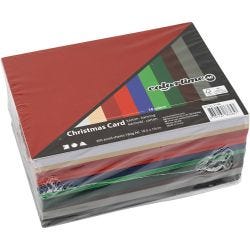 Kerst Karton, A6, vel 105x148 mm, 180 gr, diverse kleuren, 300 div vellen/ 1 doos