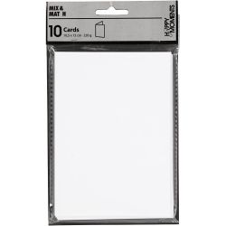 Kaarten, afmeting kaart 10,5x15 cm, 220 gr, wit, 10 stuk/ 1 doos