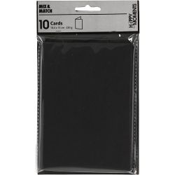 Kaarten, afmeting kaart 10,5x15 cm, 220 gr, zwart, 10 stuk/ 1 doos