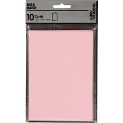 Kaarten, afmeting kaart 10,5x15 cm, 220 gr, roze, 10 stuk/ 1 doos