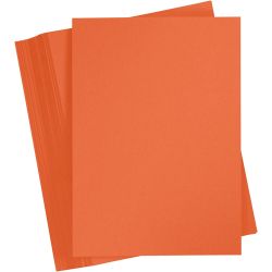 Gekleurd Karton, A4, vel 210x297 mm, 180 gr, oranje, 100 vel/ 1 doos