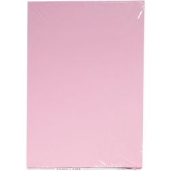 Gekleurd Karton, A4, vel 210x297 mm, 180 gr, lichtroze, 100 vel/ 1 doos