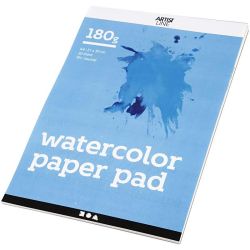 Aquarelblok, A4, vel 210x297 mm, 180 gr, wit, 20 vel/ 1 stuk