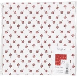 Design Papier, harten & ijskristallen, vel 30,5x30,5 cm, 180 gr, 3 vel/ 1 doos
