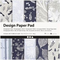 Design papierblok, vel 15,2x15,2 cm, 120 gr, blauw, grijs, 50 vel/ 1 doos